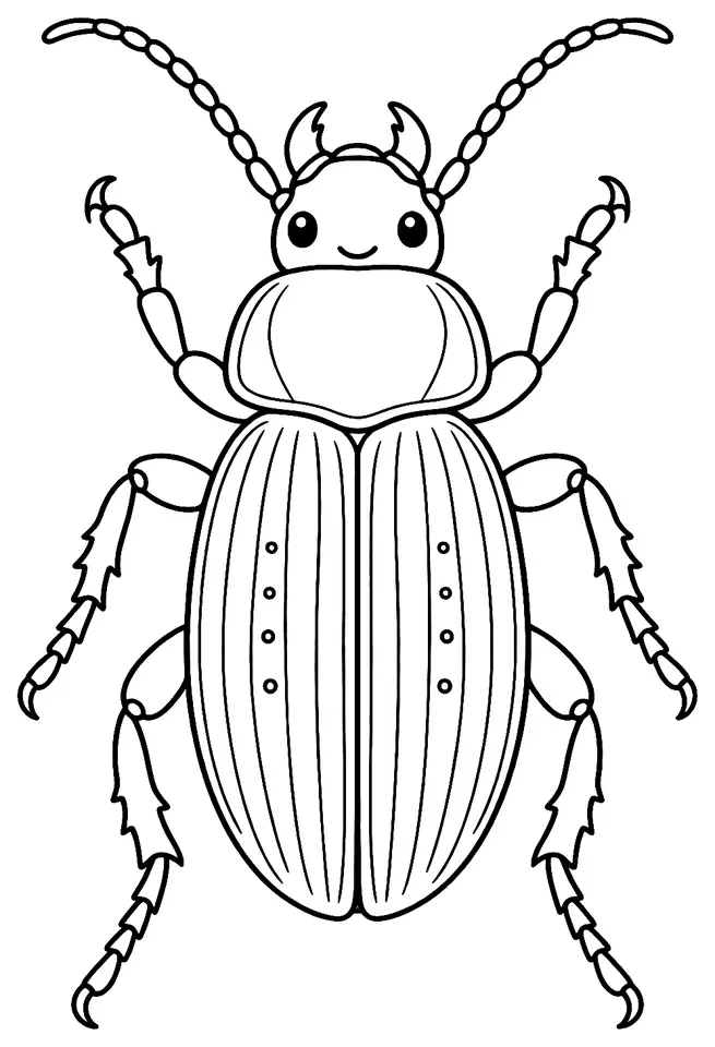 Coloriage de Carabe des bois : dessin au trait noir à colorier
