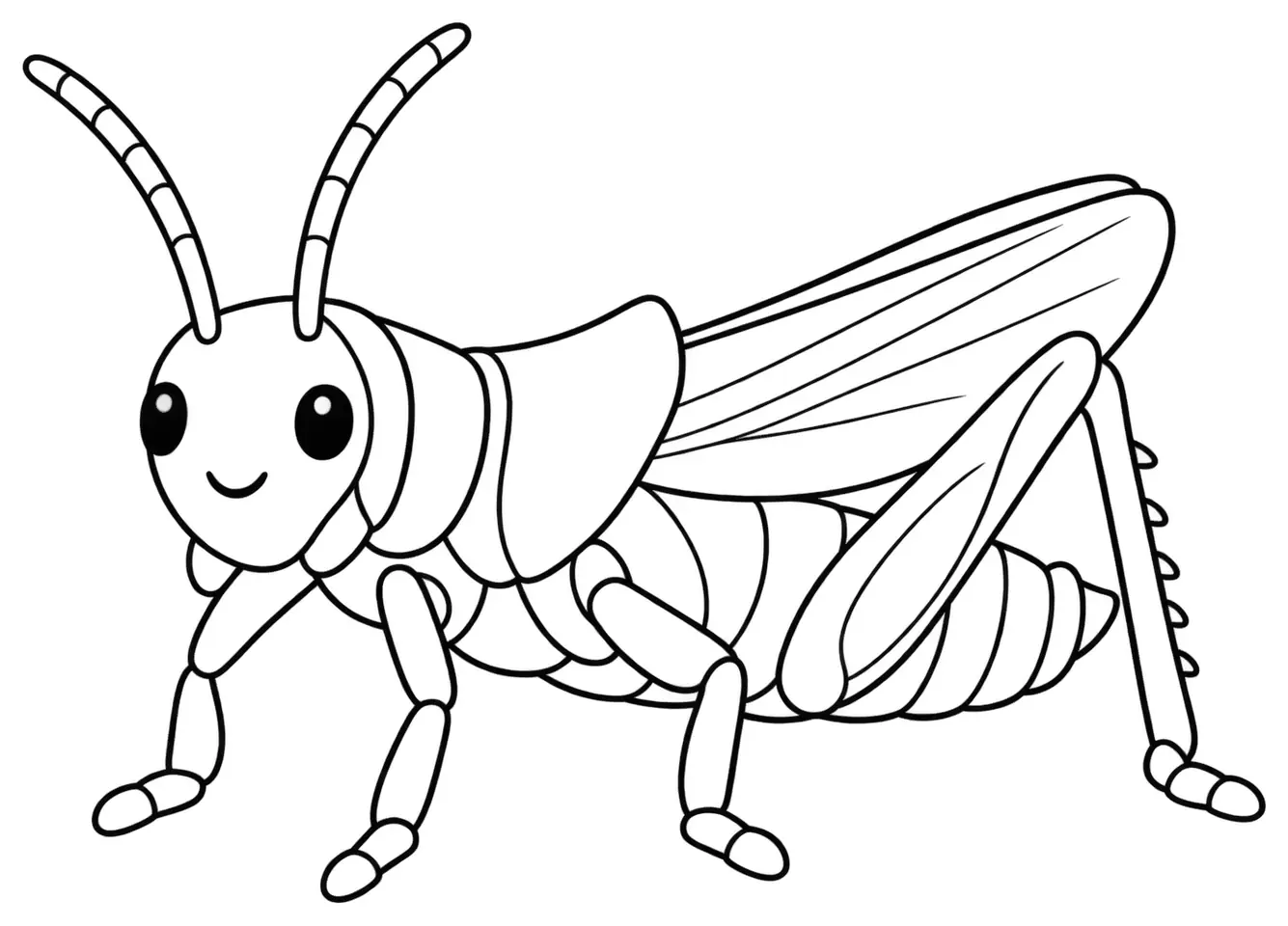 Coloriage de Criquet mélodieux : dessin au trait noir à colorier