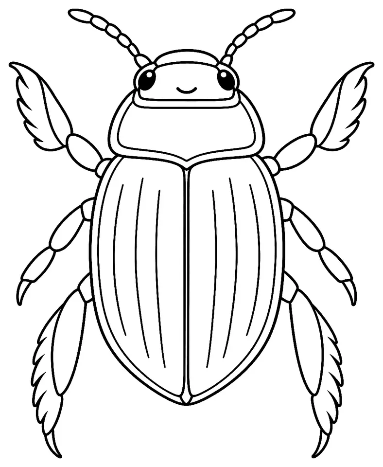 Coloriage de Dytique bordé : dessin au trait noir à colorier