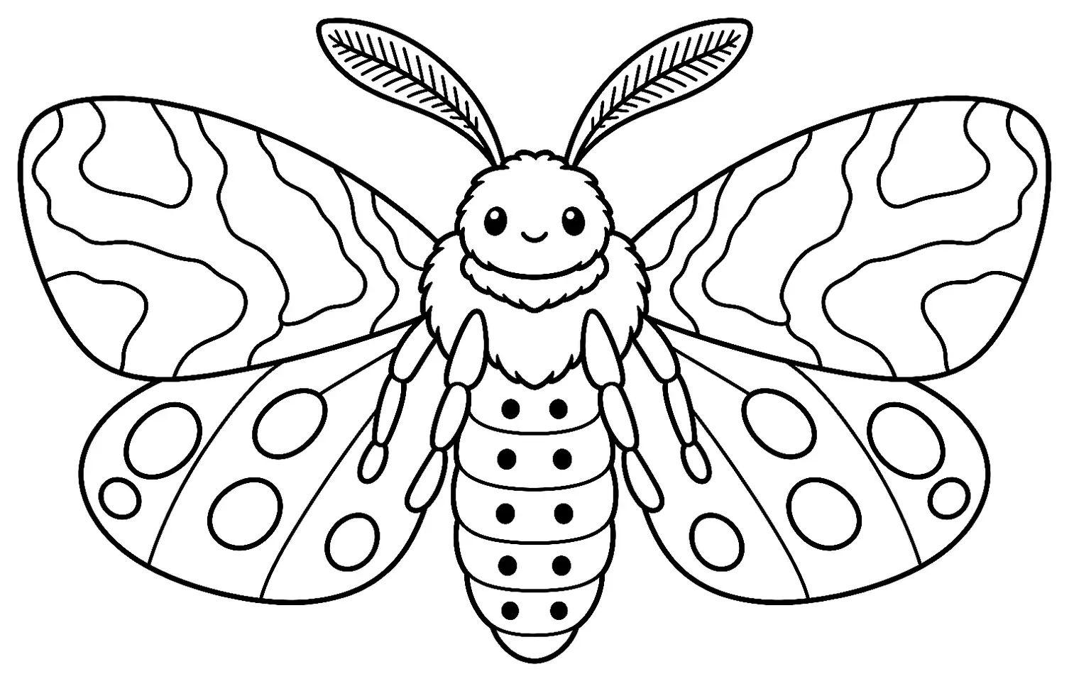 Coloriage de Écaille martre : dessin au trait noir à colorier