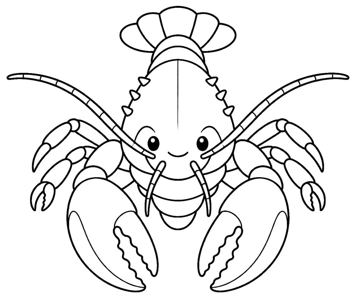 Coloriage de Écrevisse à pattes blanches : dessin au trait noir à colorier