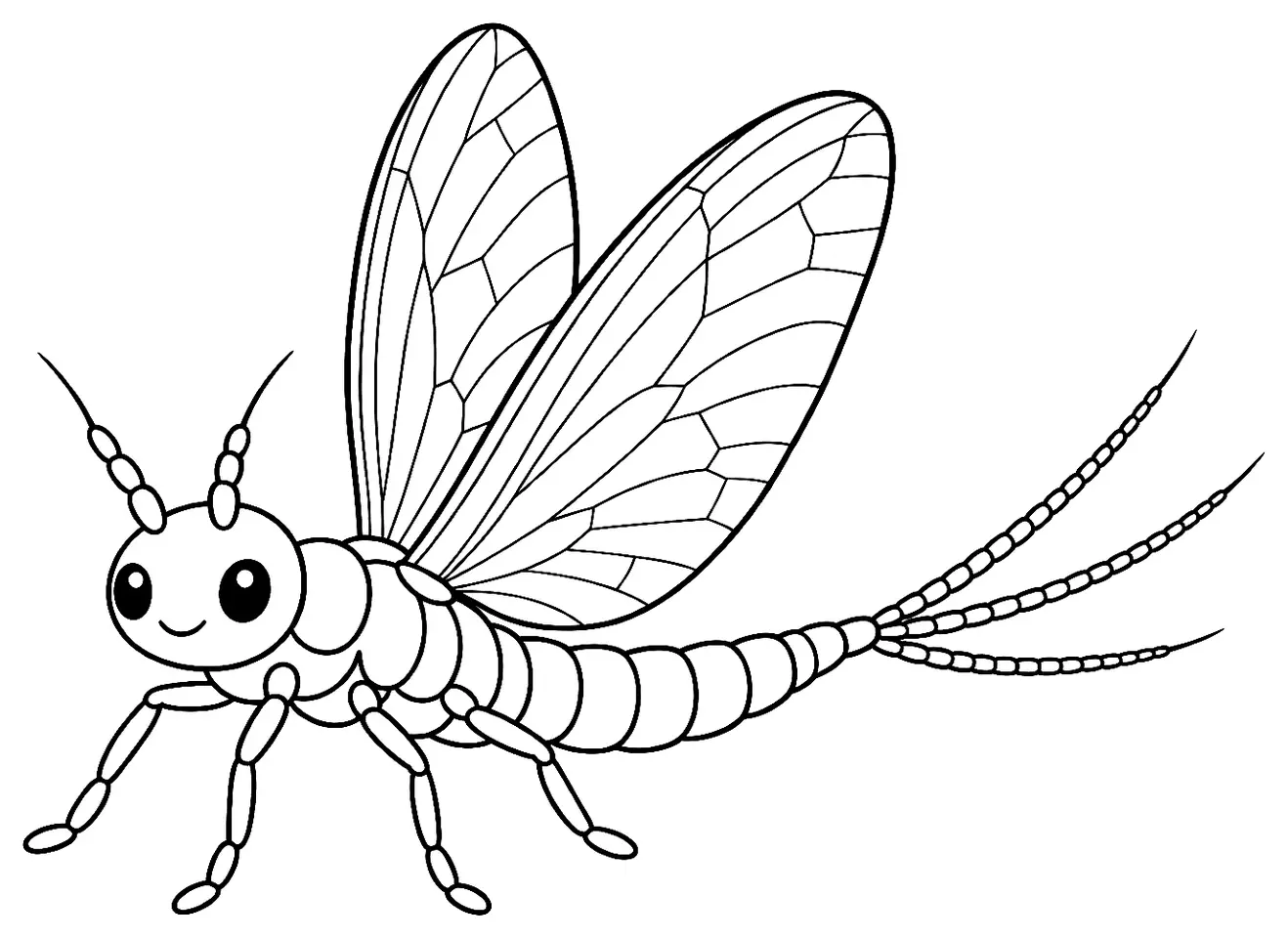 Coloriage de Éphémère : dessin au trait noir à colorier