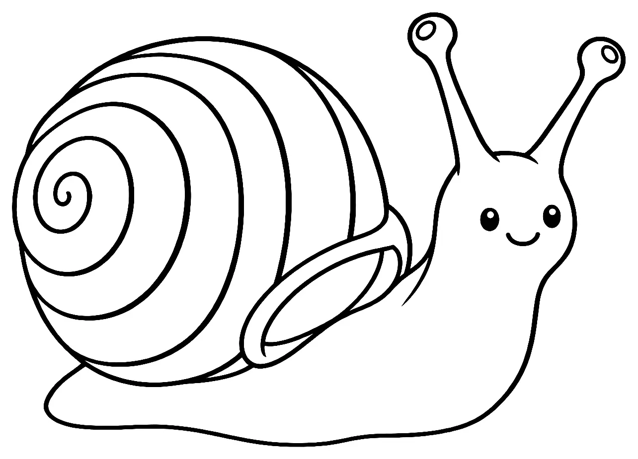 Coloriage de Escargot des haies : dessin au trait noir à colorier