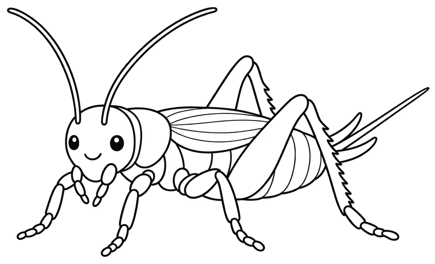 Coloriage de Grillon domestique : dessin au trait noir à colorier