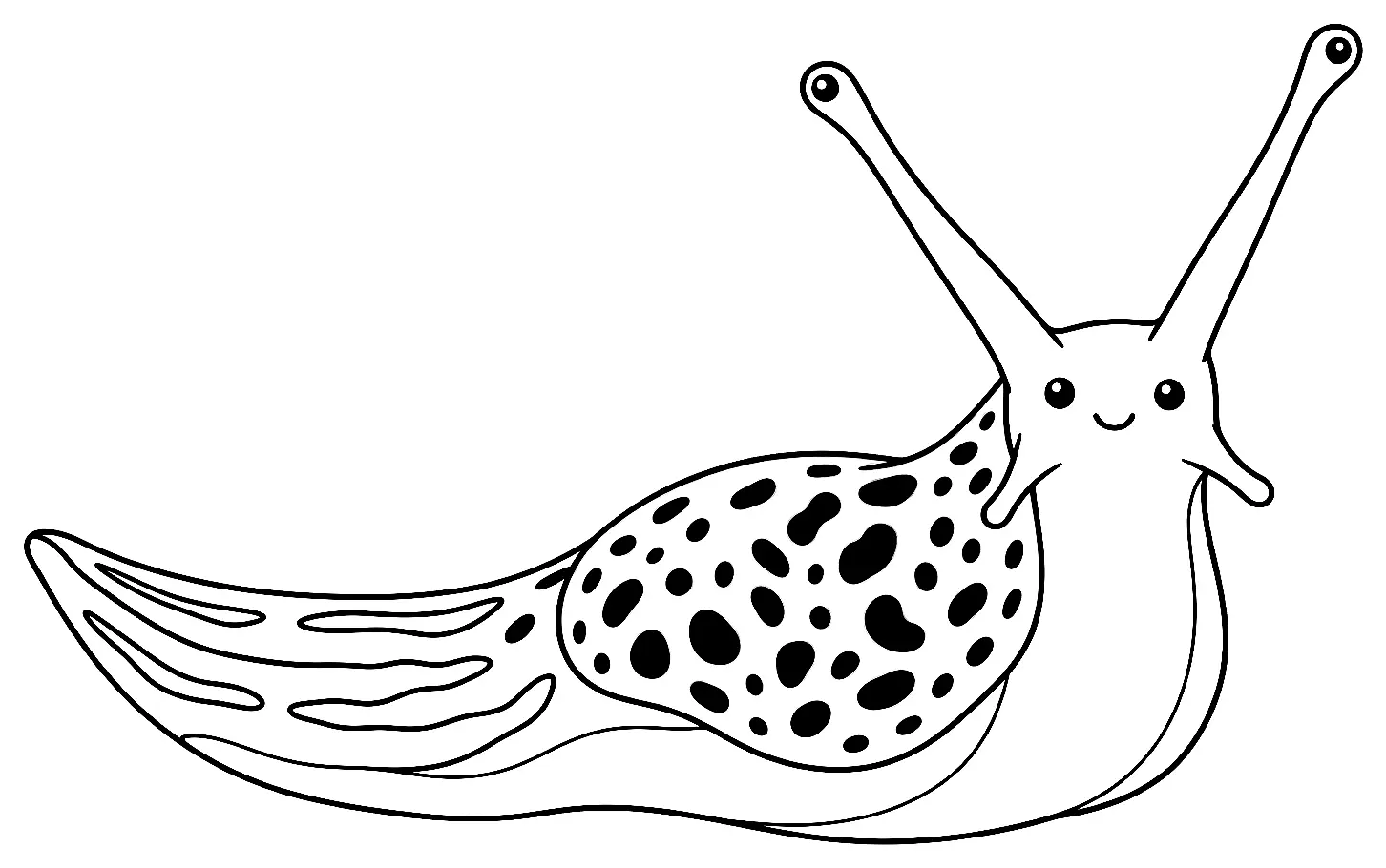 Coloriage de Limace léopard : dessin au trait noir à colorier