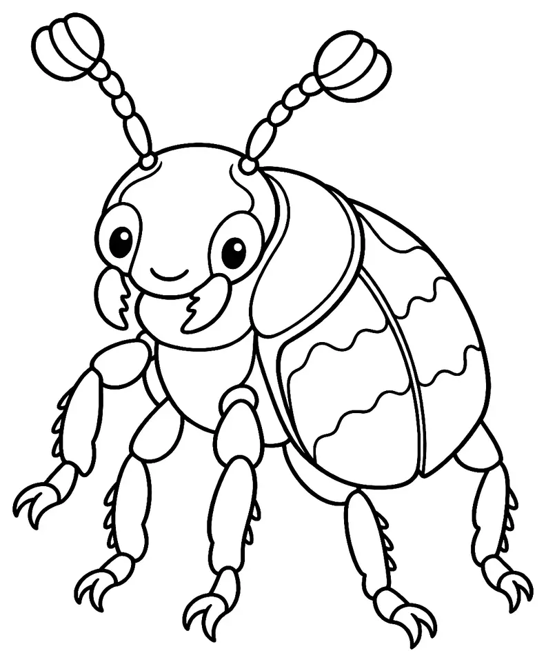 Coloriage de Nécrophore : dessin au trait noir à colorier