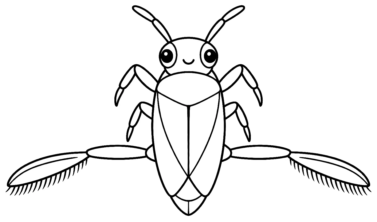 Coloriage de Notonecte glauque : dessin au trait noir à colorier