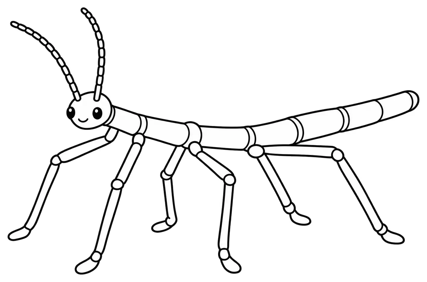 Coloriage de Phasme gaulois : dessin au trait noir à colorier