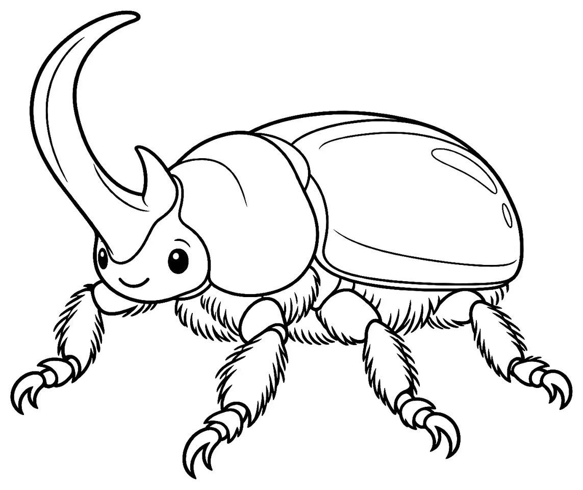 Coloriage de Rhinocéros : dessin au trait noir à colorier