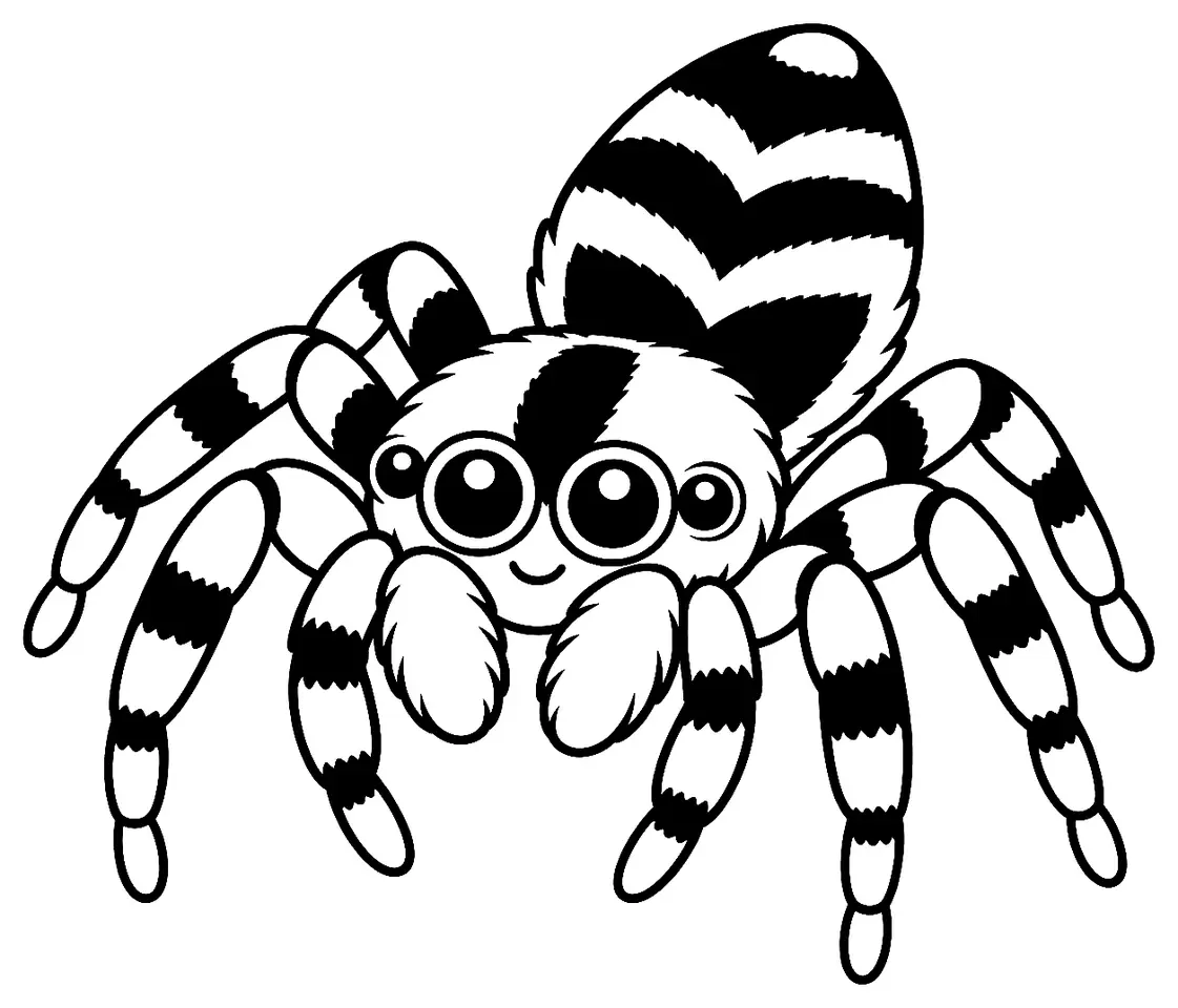Coloriage de Saltique chevronné : dessin au trait noir à colorier