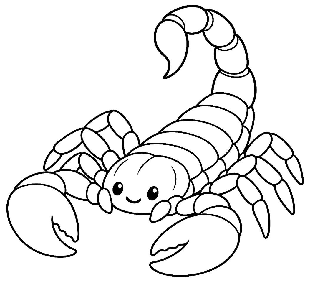 Coloriage de Scorpion languedocien : dessin au trait noir à colorier