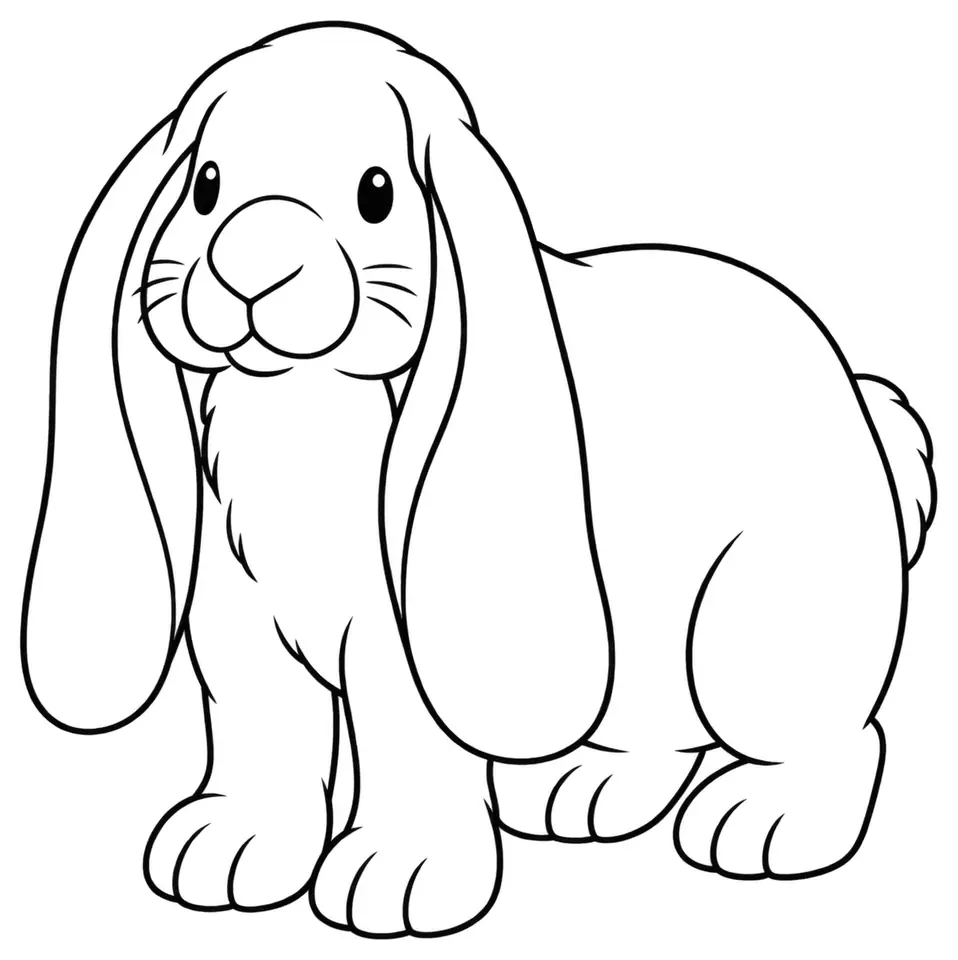 Coloriage de Bélier anglais : dessin au trait noir à colorier