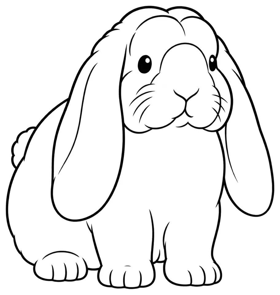 Coloriage de Bélier français : dessin au trait noir à colorier