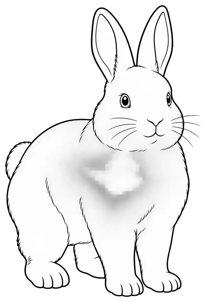 Coloriage de Blanc de Vienne : dessin au trait noir à colorier