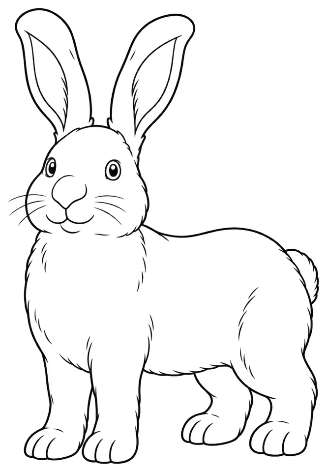 Coloriage de Géant blanc du Bouscat : dessin au trait noir à colorier