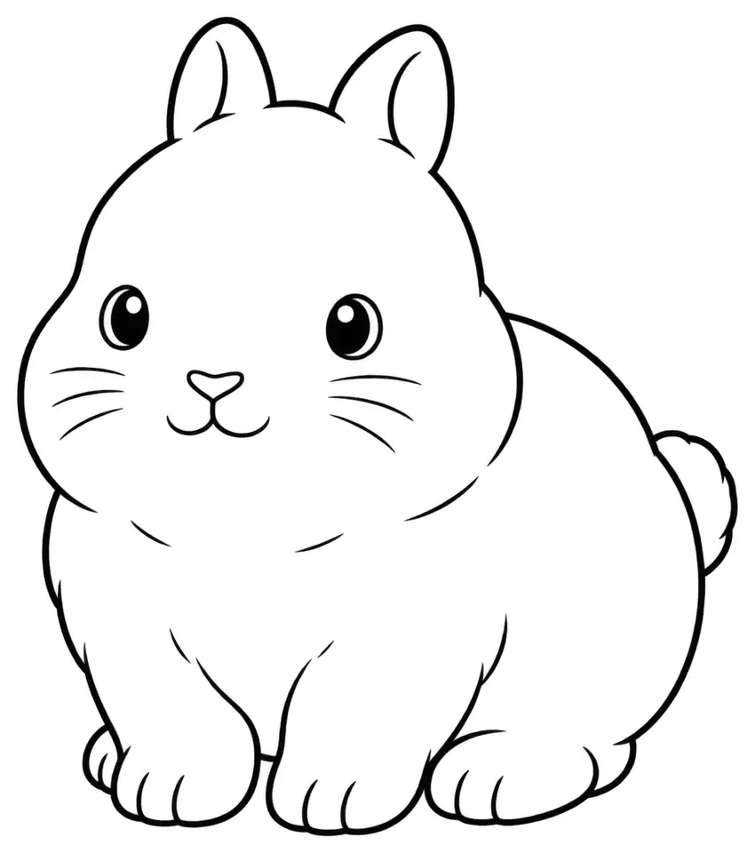 Coloriage de Hermine : dessin au trait noir à colorier