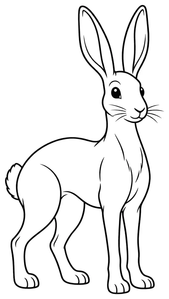 Coloriage de Lièvre belge : dessin au trait noir à colorier