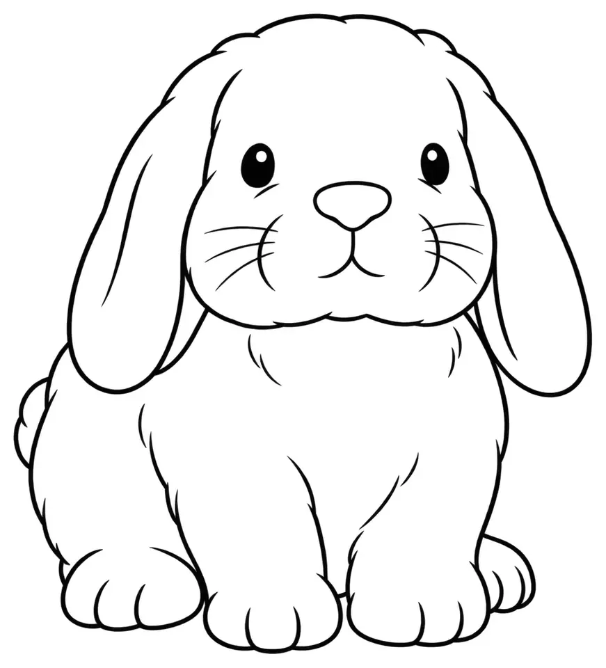 Coloriage de Nain bélier : dessin au trait noir à colorier