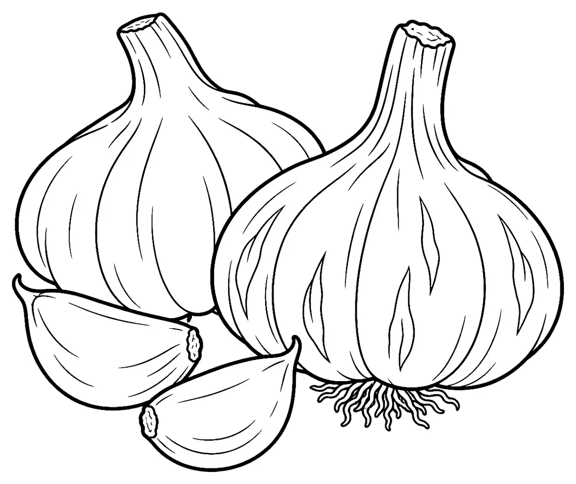Coloriage de Ail de la Drôme : dessin au trait noir à colorier