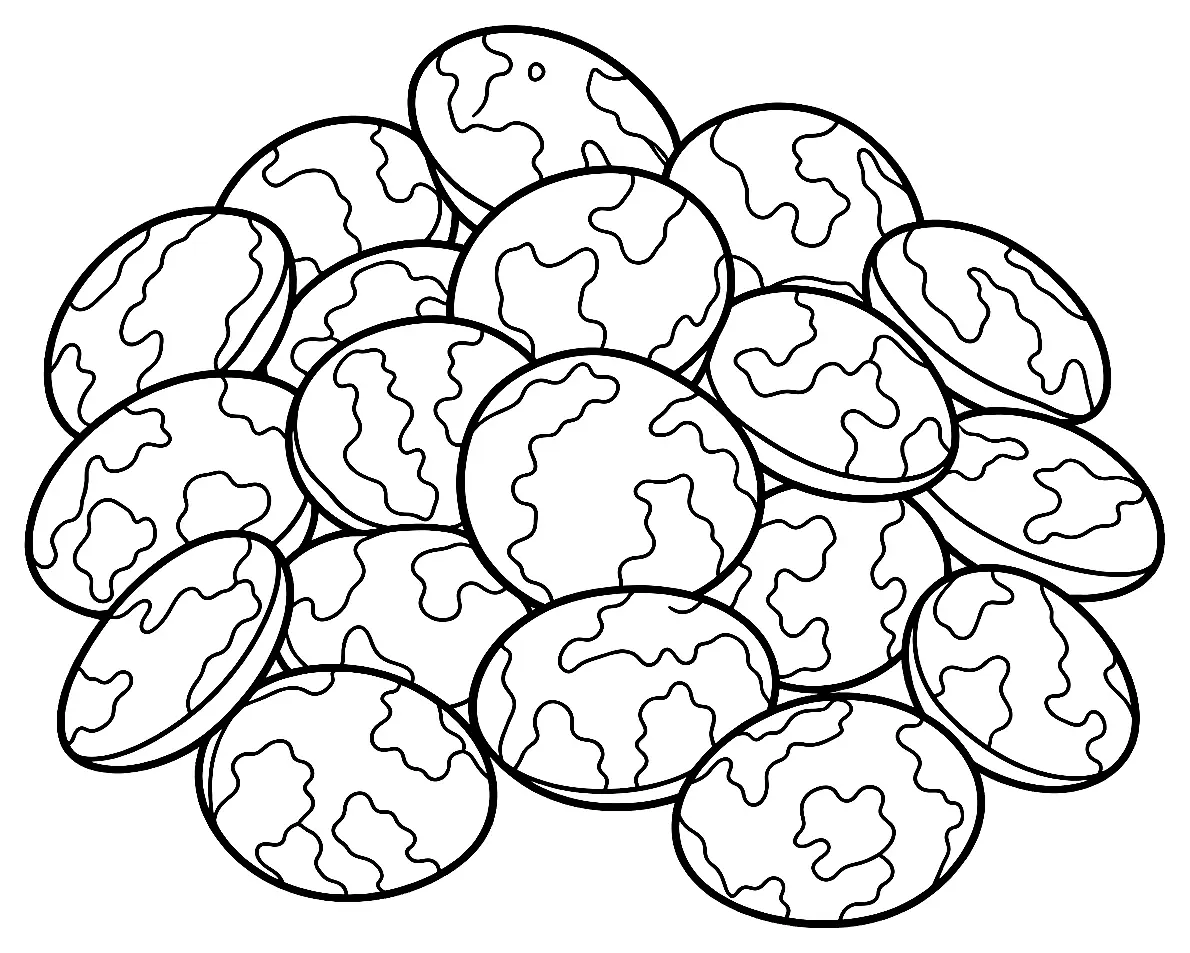 Coloriage de Lentille verte du Berry : dessin au trait noir à colorier