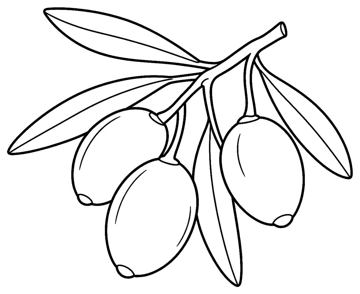 Coloriage de Aglandau (légume) : dessin au trait noir à colorier