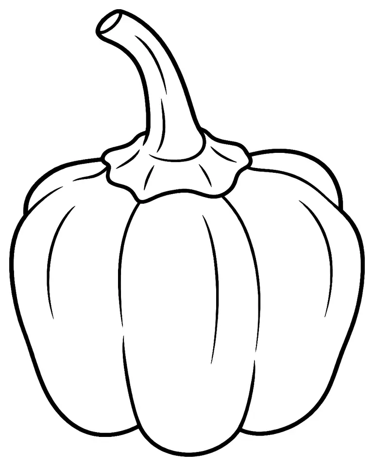 Coloriage de Ají dulce (légume) : dessin au trait noir à colorier