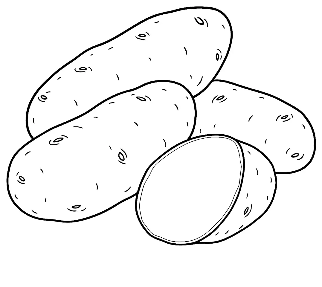 Coloriage de Amandine (légume) : dessin au trait noir à colorier