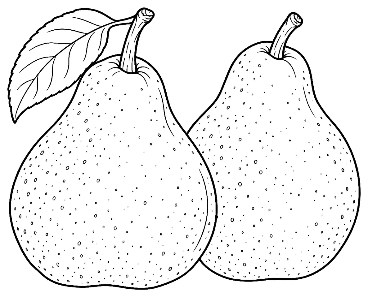 Coloriage de Bergamote Esperen (légume) : dessin au trait noir à colorier