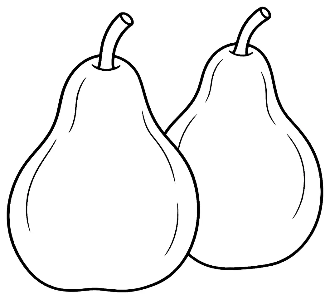 Coloriage de Bon-Chrétien Williams (légume) : dessin au trait noir à colorier