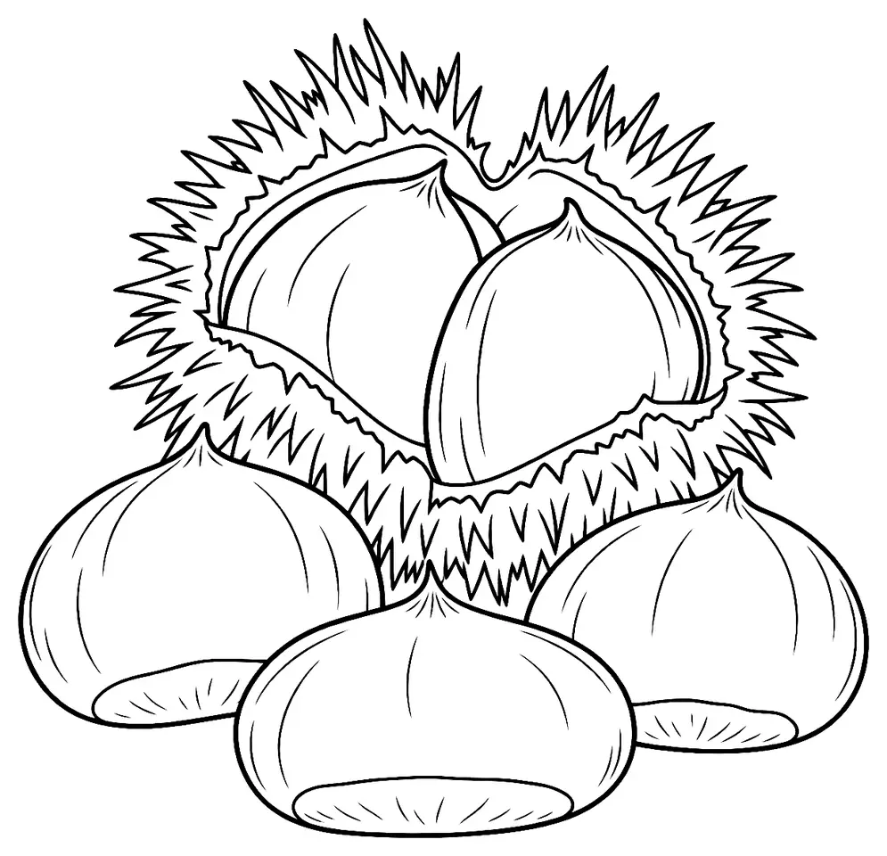 Coloriage de Bouche de Bétizac (légume) : dessin au trait noir à colorier