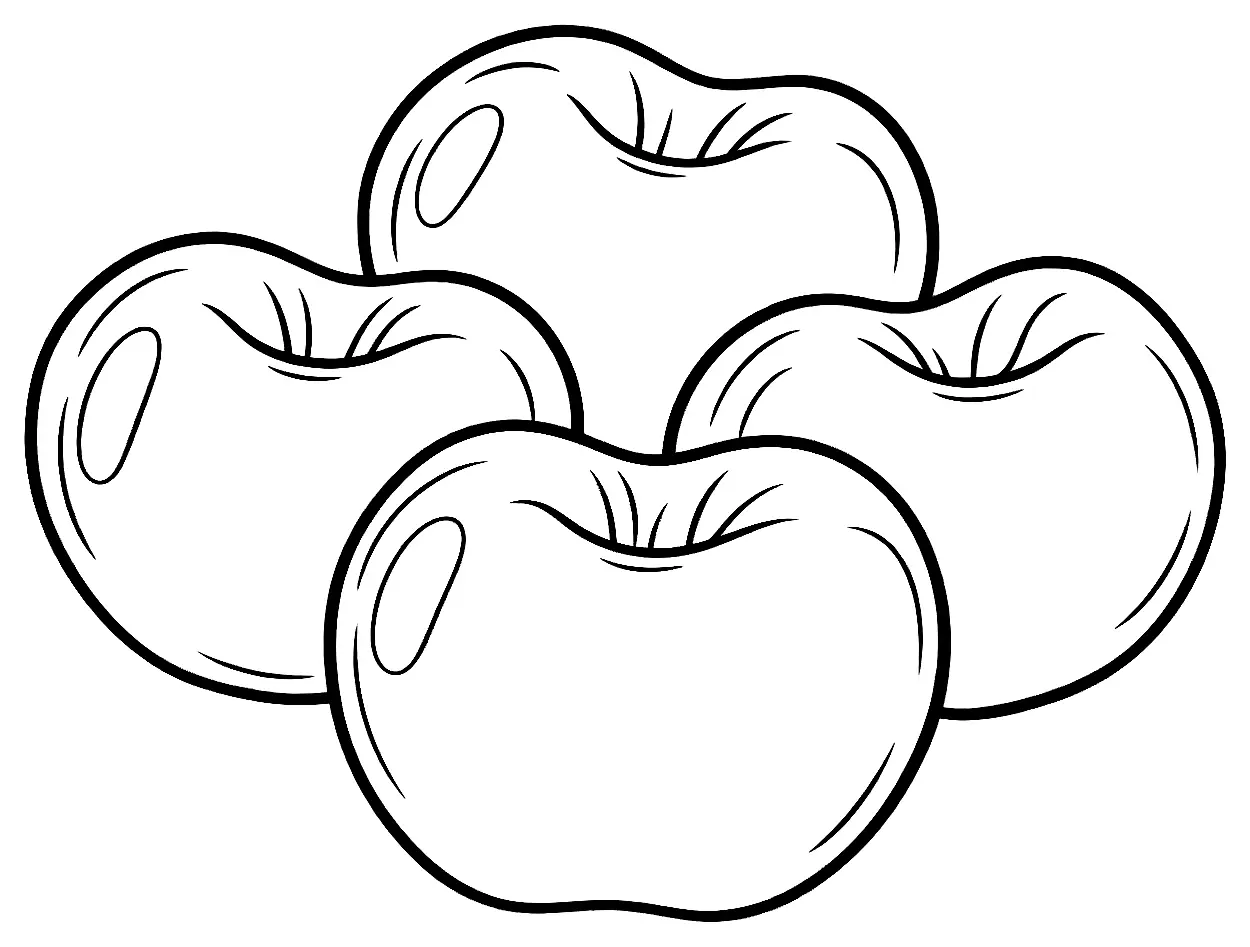 Coloriage de Cerise du Jerte (légume) : dessin au trait noir à colorier