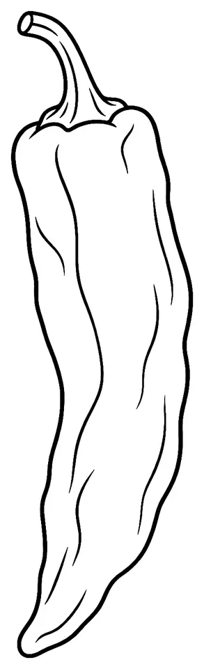 Coloriage de Piment de Chimayó (légume) : dessin au trait noir à colorier