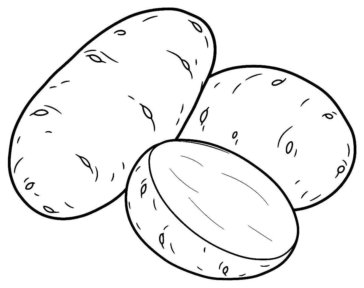 Coloriage de Désirée (légume) : dessin au trait noir à colorier