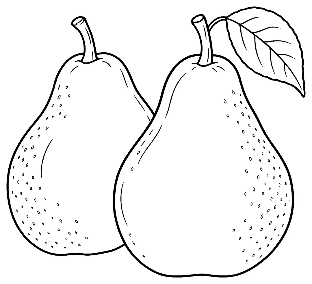 Coloriage de Doyenné du Comice (légume) : dessin au trait noir à colorier