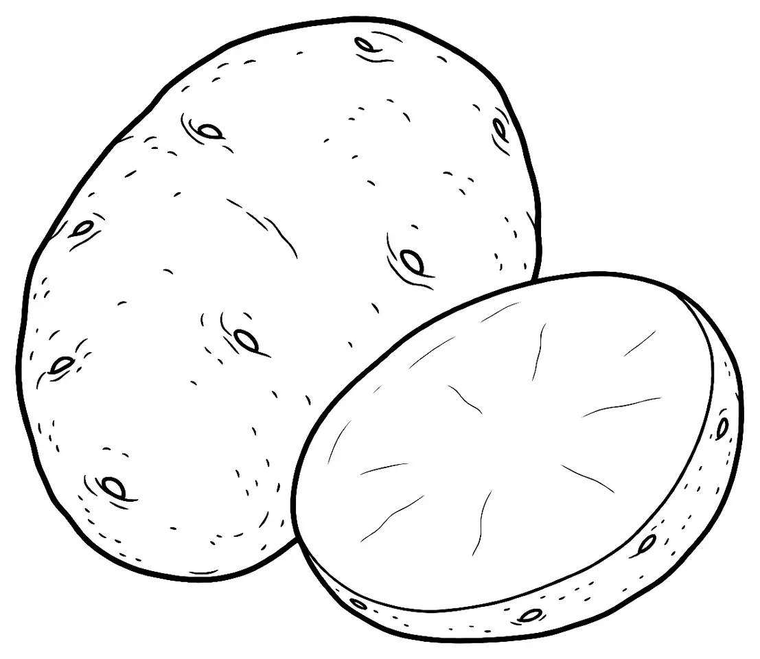 Coloriage de Granola (légume) : dessin au trait noir à colorier