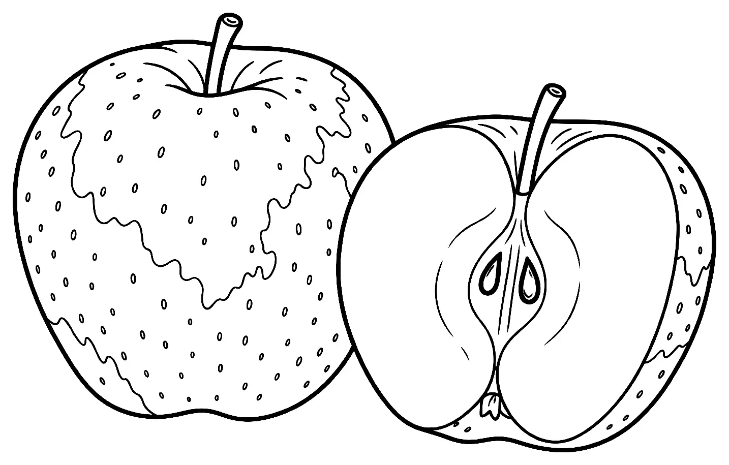 Coloriage de Idared (légume) : dessin au trait noir à colorier