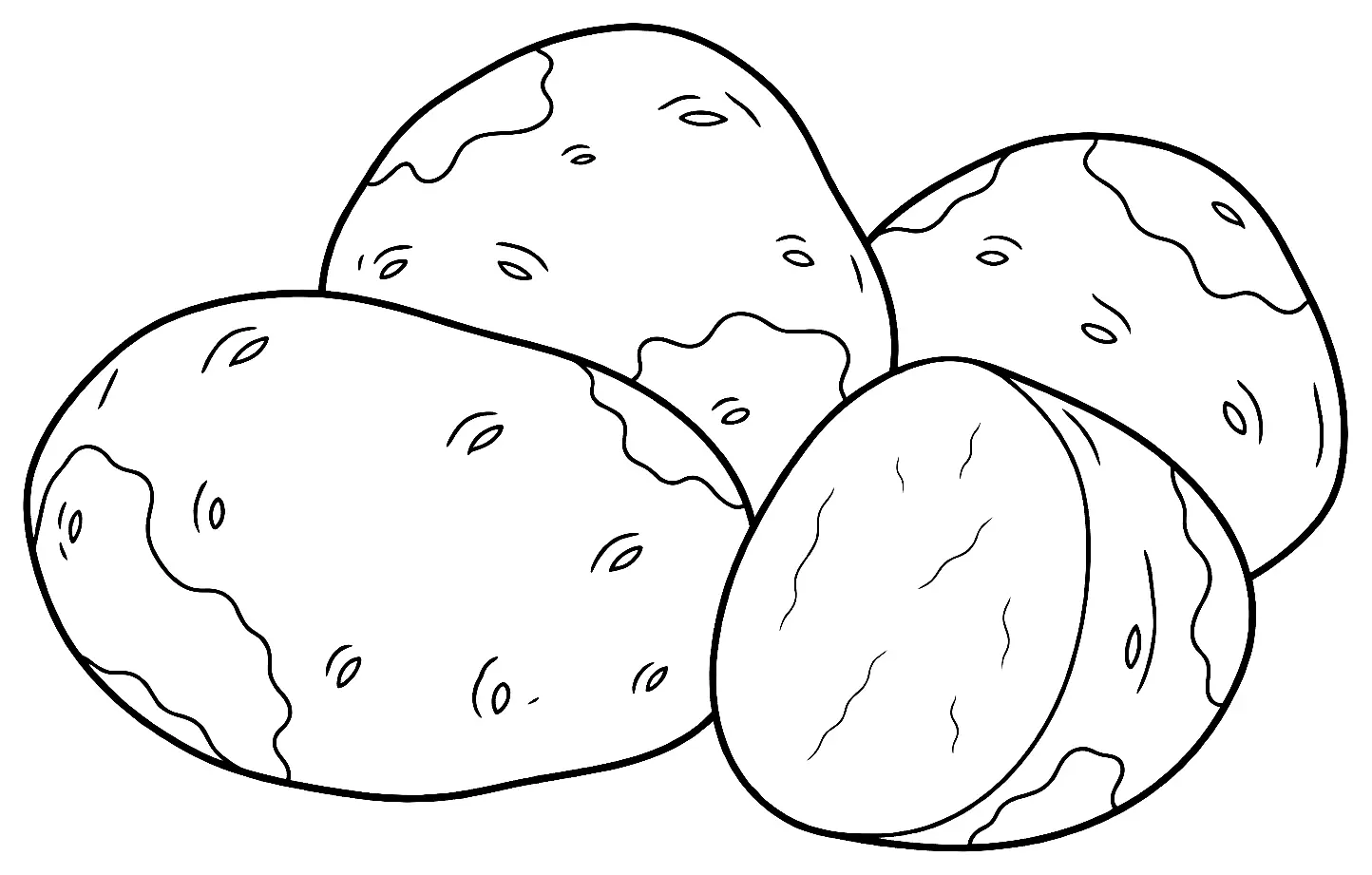 Coloriage de King Edward (légume) : dessin au trait noir à colorier