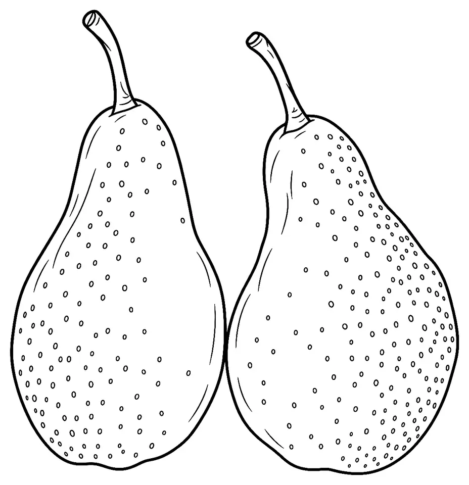 Coloriage de Louise-Bonne d’Avranches (légume) : dessin au trait noir à colorier