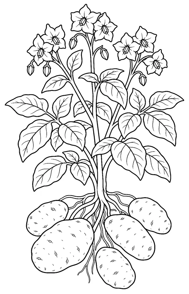 Coloriage de Lumper (légume) : dessin au trait noir à colorier