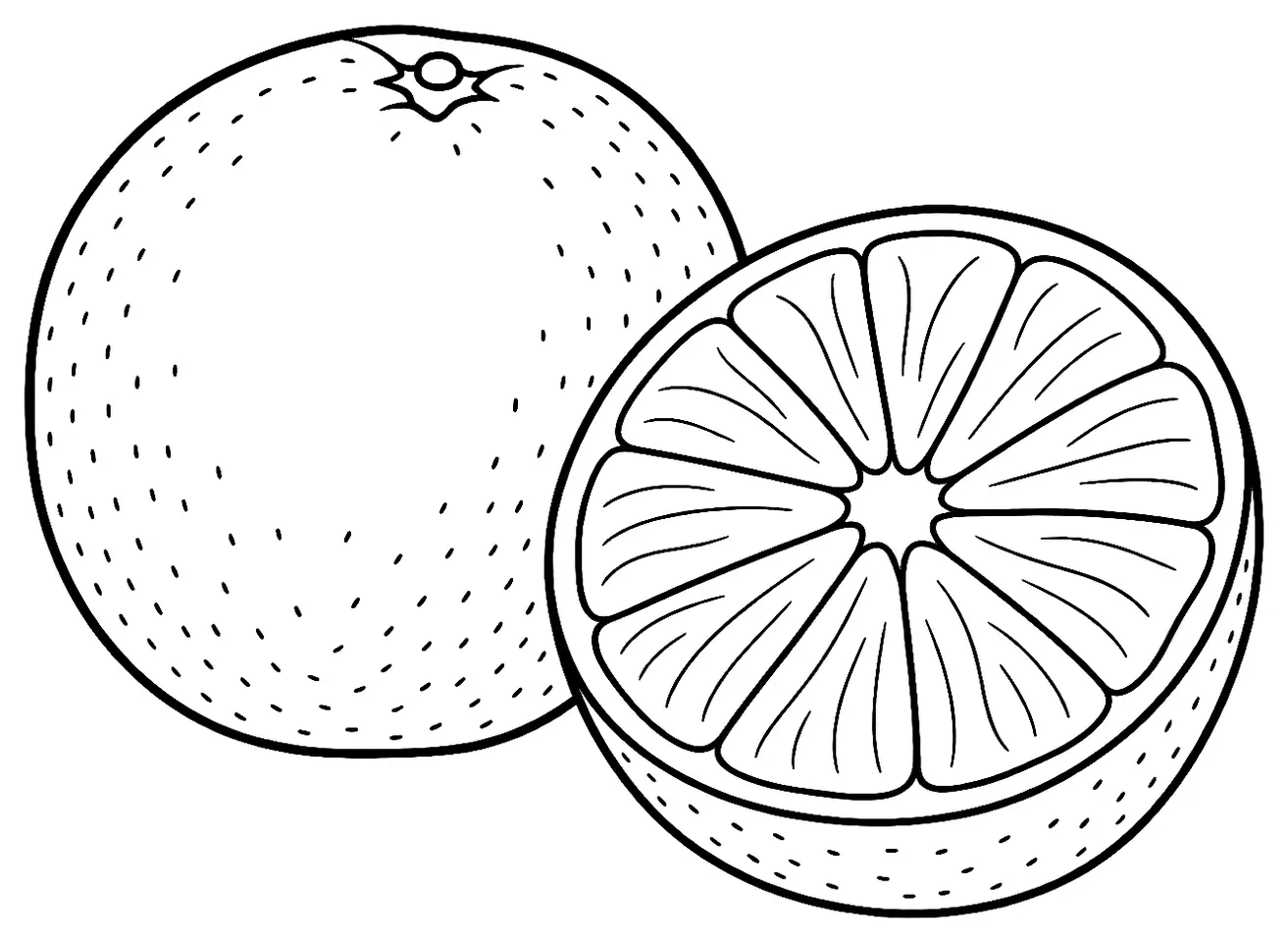 Coloriage de Orange Cara Cara : dessin au trait noir à colorier