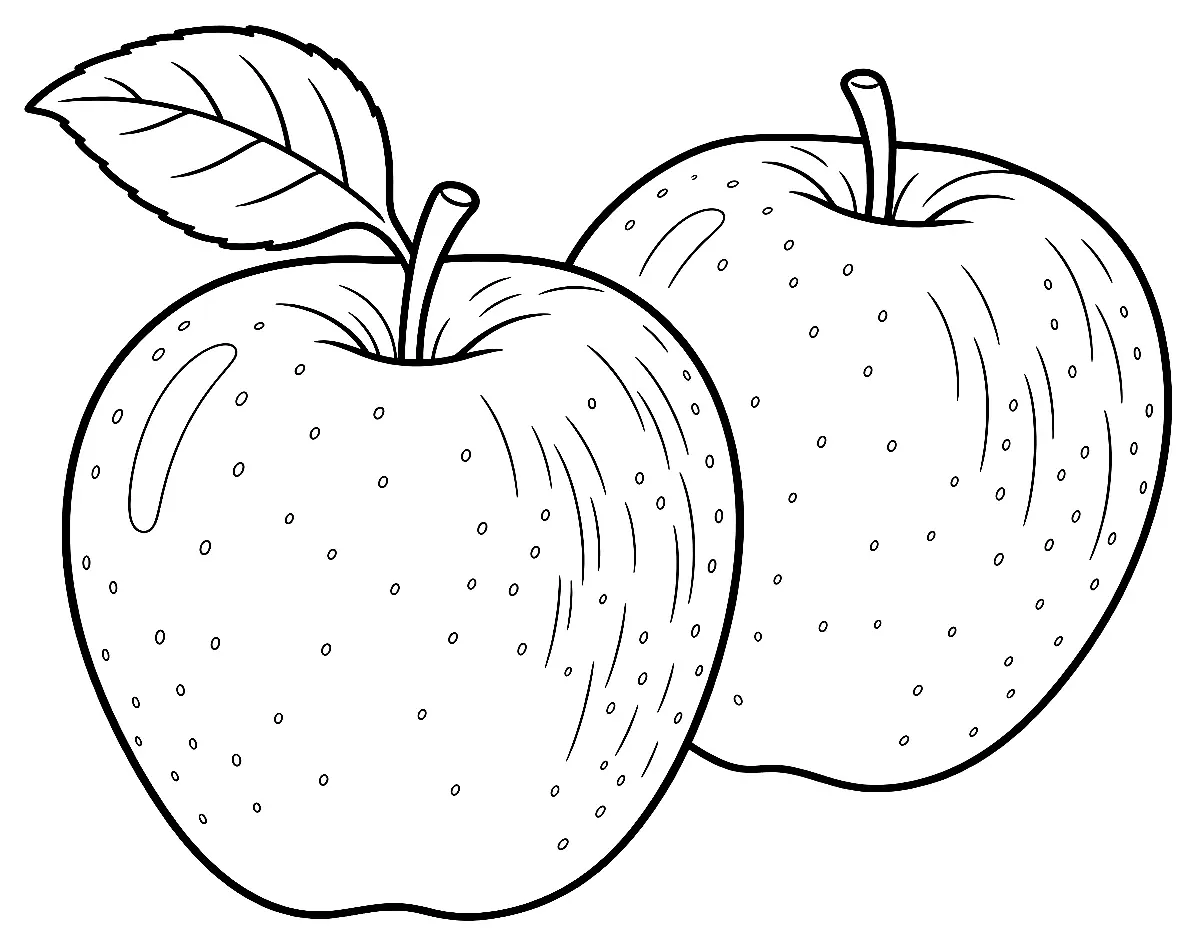 Coloriage de Pink Lady (légume) : dessin au trait noir à colorier