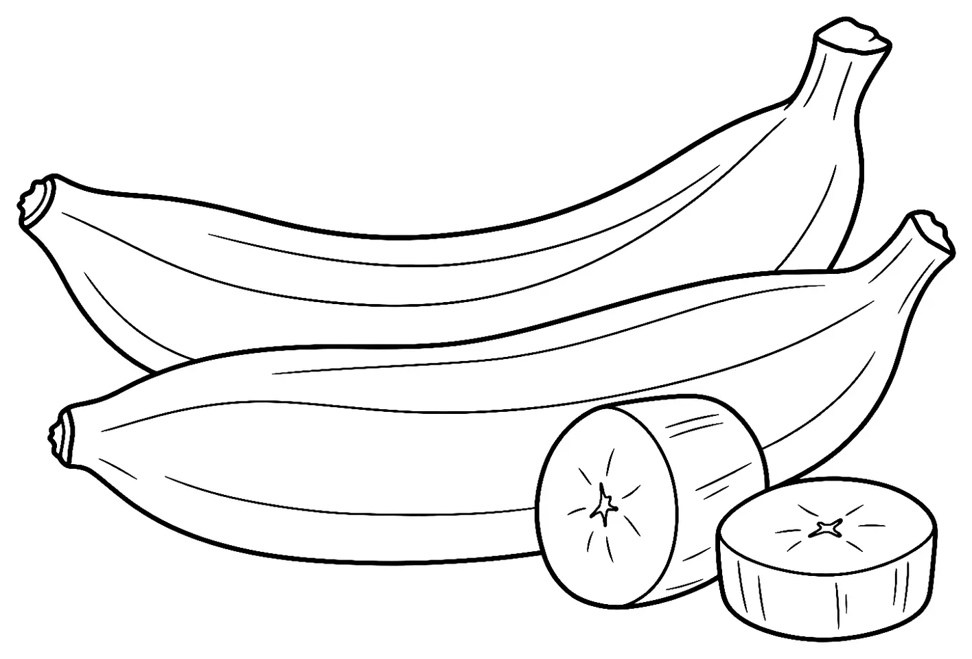 Coloriage de Plantain vrai : dessin au trait noir à colorier
