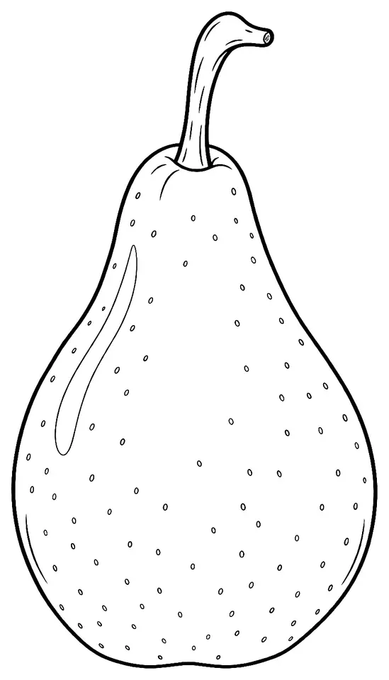 Coloriage de Poire Ya (légume) : dessin au trait noir à colorier