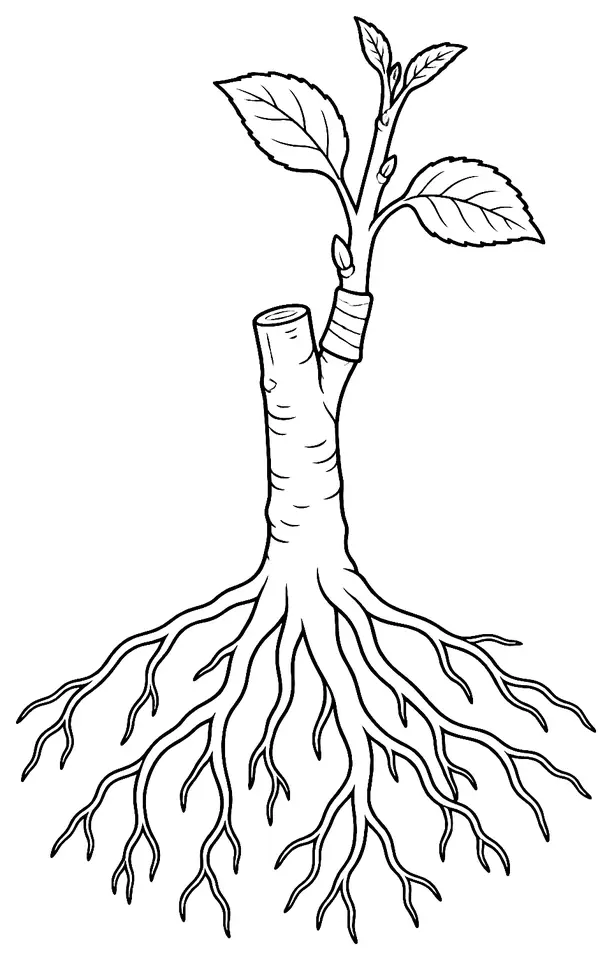 Coloriage de Porte-greffe : dessin au trait noir à colorier