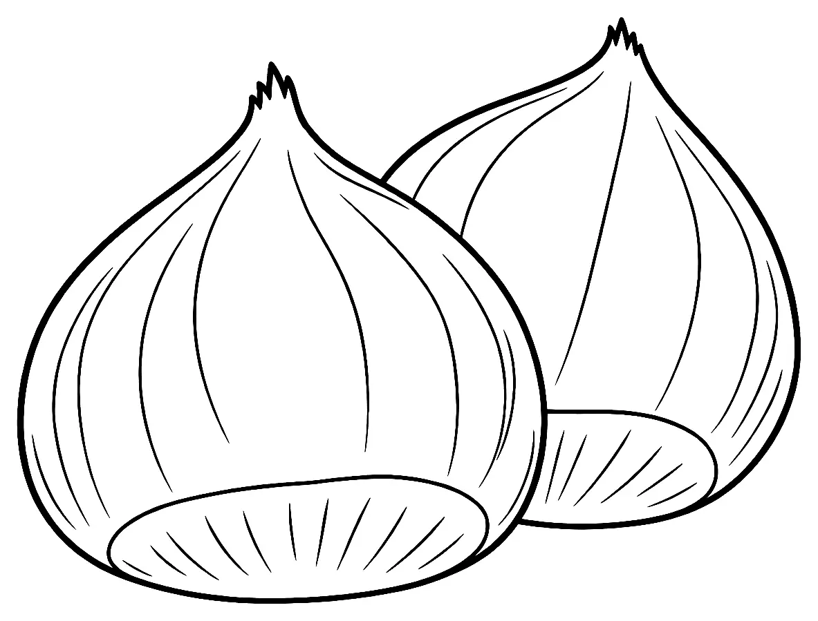 Coloriage de Précoce Migoule (légume) : dessin au trait noir à colorier