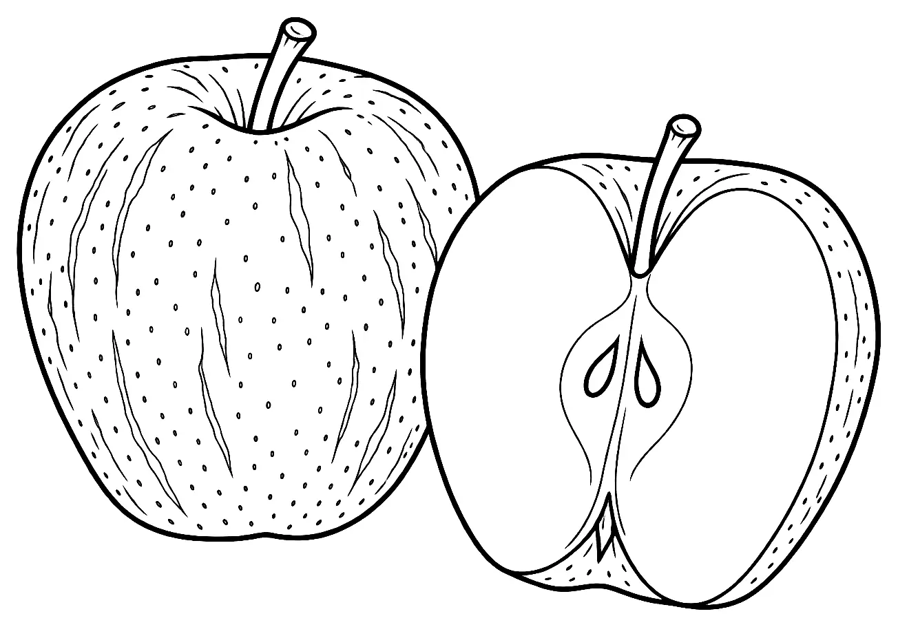 Coloriage de Reine des reinettes (légume) : dessin au trait noir à colorier