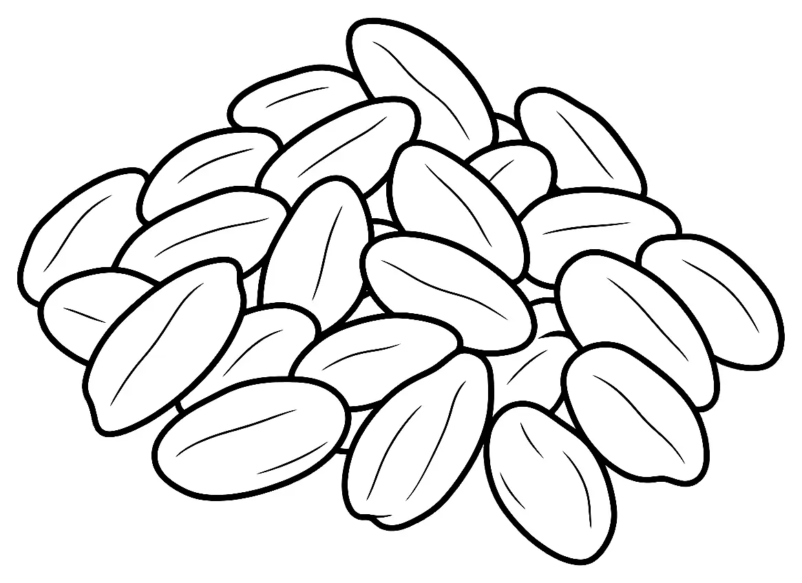 Coloriage de Riz bomba : dessin au trait noir à colorier