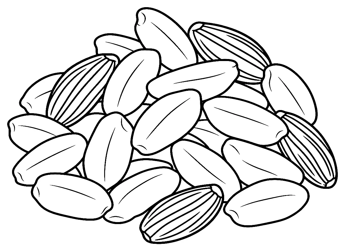 Coloriage de Riz gluant : dessin au trait noir à colorier