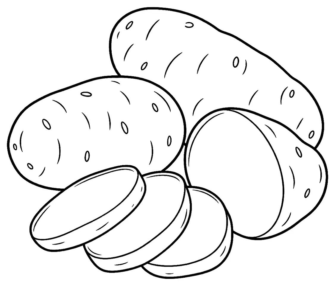 Coloriage de Sárpo (légume) : dessin au trait noir à colorier