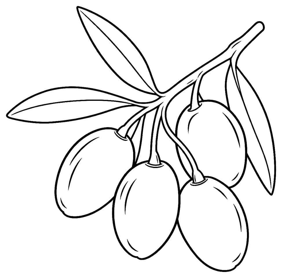 Coloriage de Tanche (légume) : dessin au trait noir à colorier